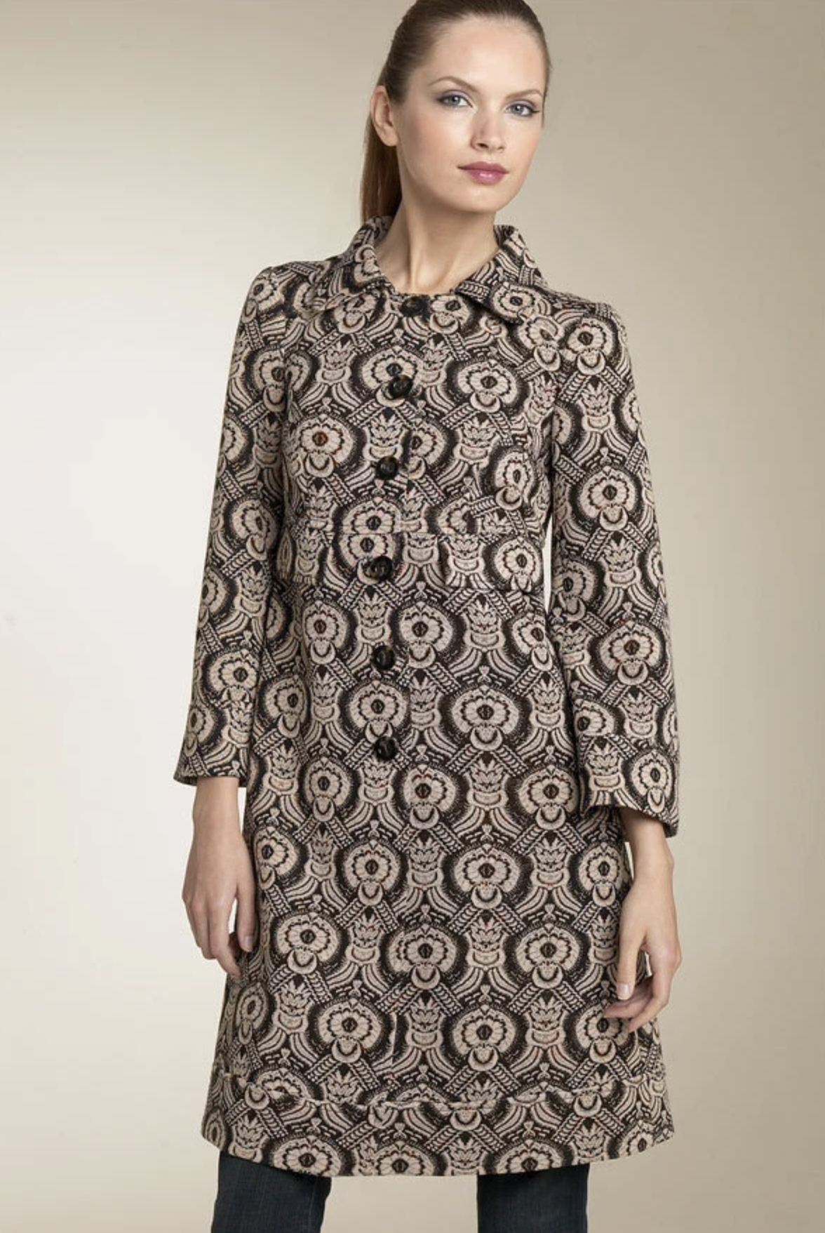 Diane Von Furstenberg Randi Wool Blend Metallic Evening Jacket Coat Size 4 Gold