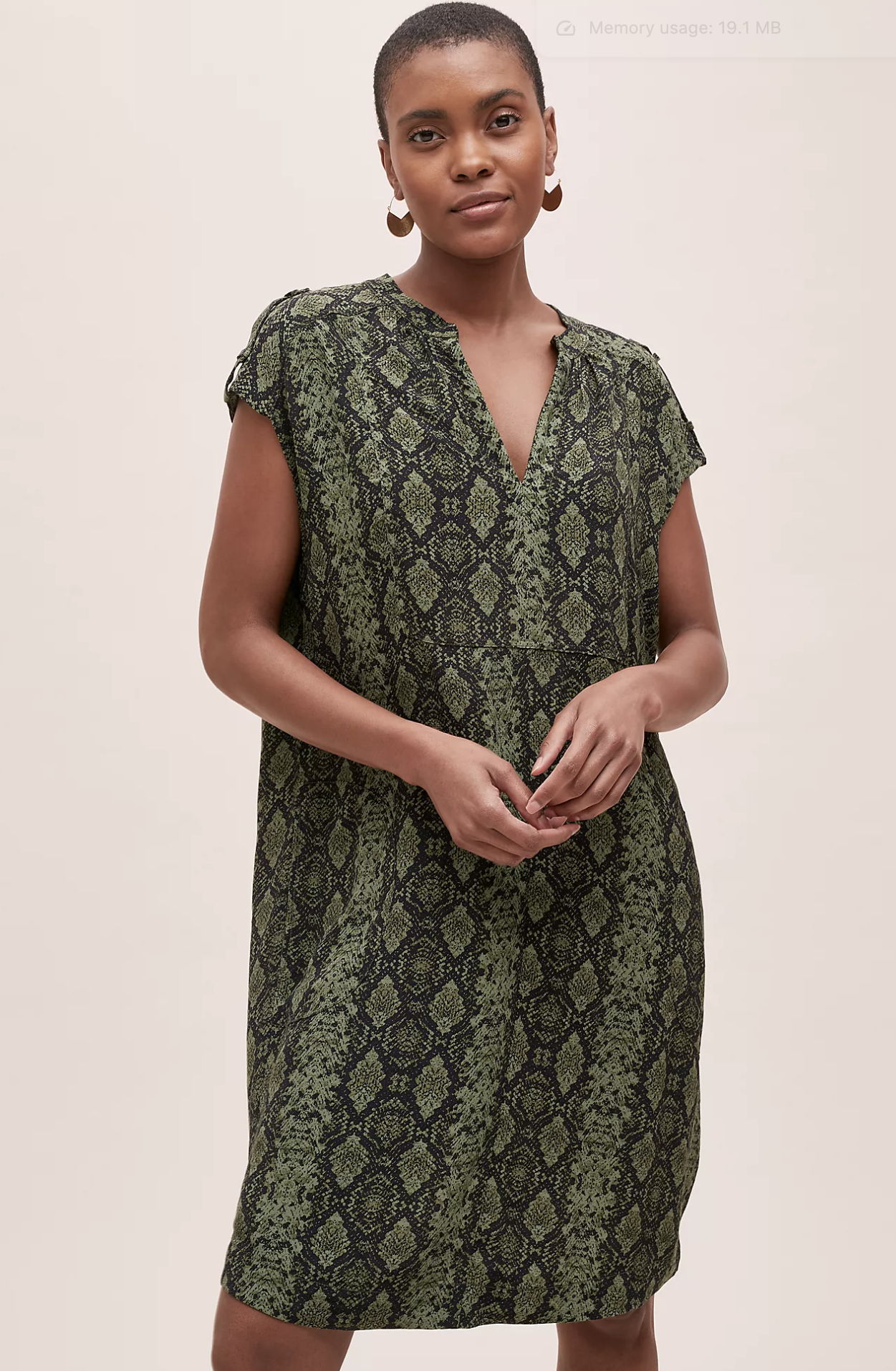 by Anthropologie Rachel Green Snakeskin Print Tunic Shift Dress Size XLP PXL