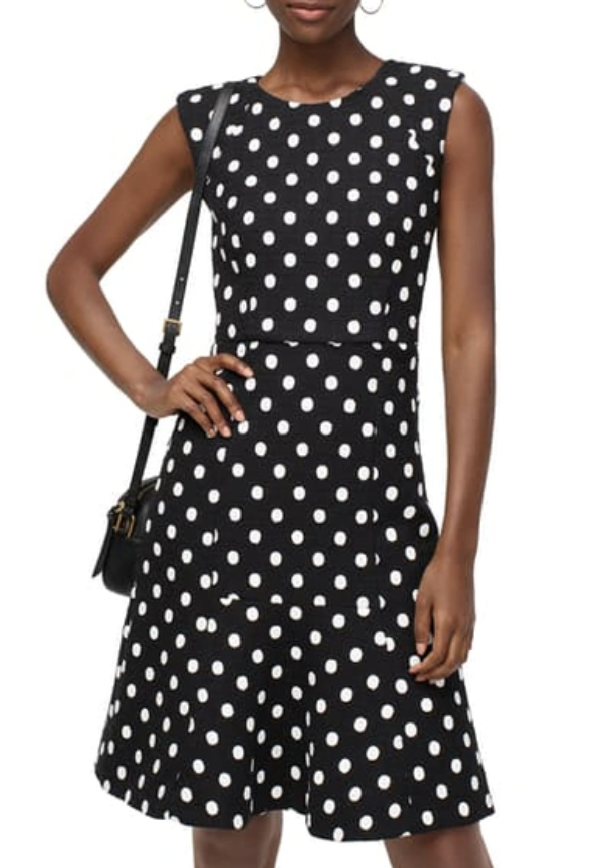 J Crew Black Ivory Poka Dot Tweed A Line Sheath Dress Size 6T 6 Tall Career