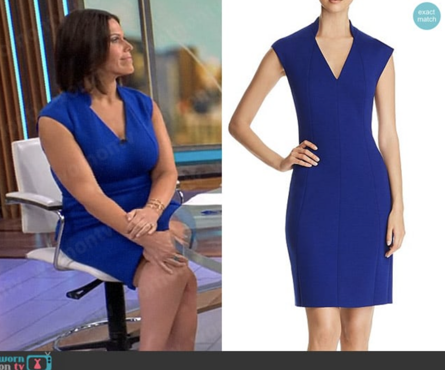 Elie Tahari Geraldine Solid Royal Blue Cap Sleeve Sheath Dress Size 8 Career