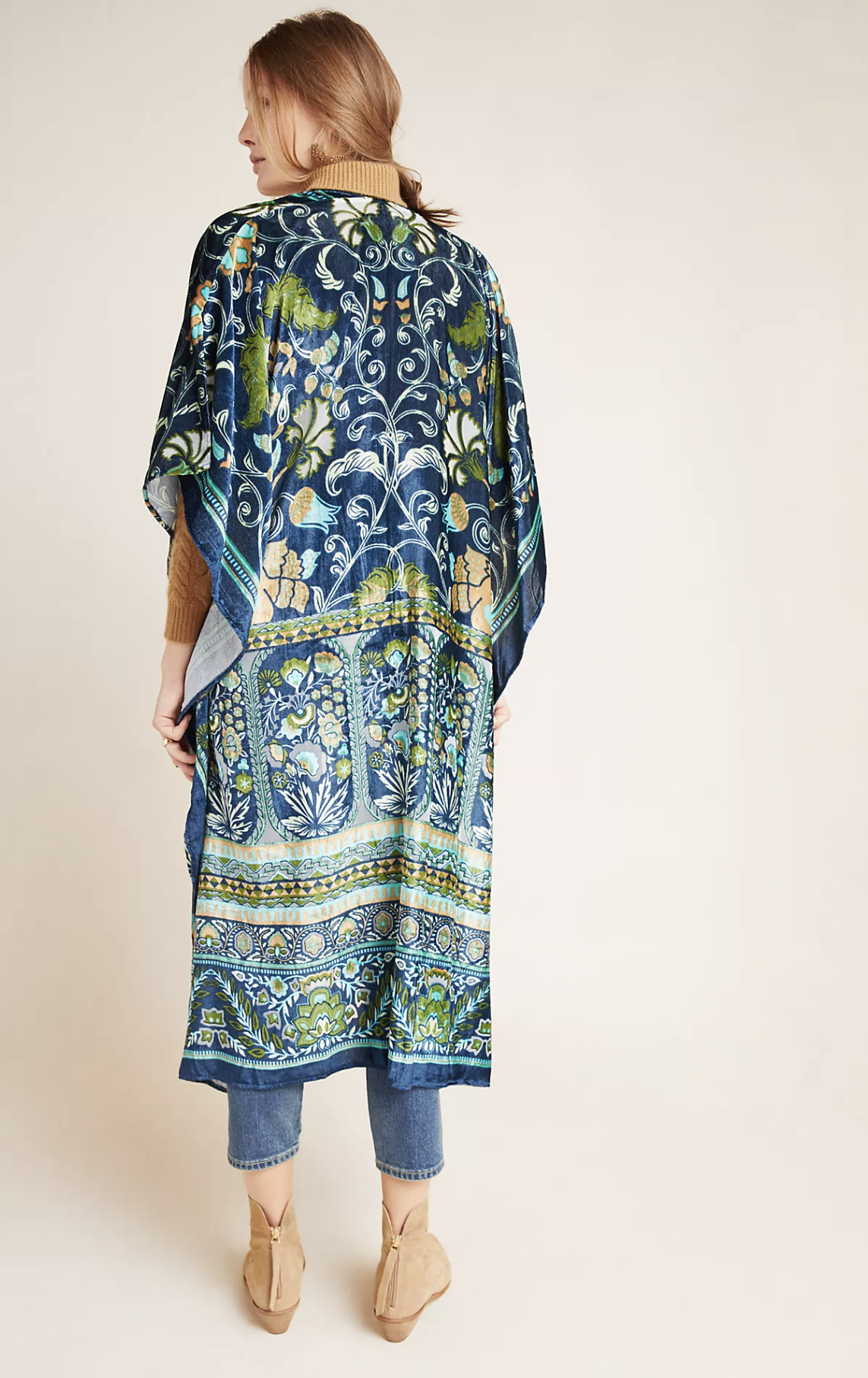 Aratta Silent Journey x Anthropologie Luca Burnout Velvet Kimono One Size M L