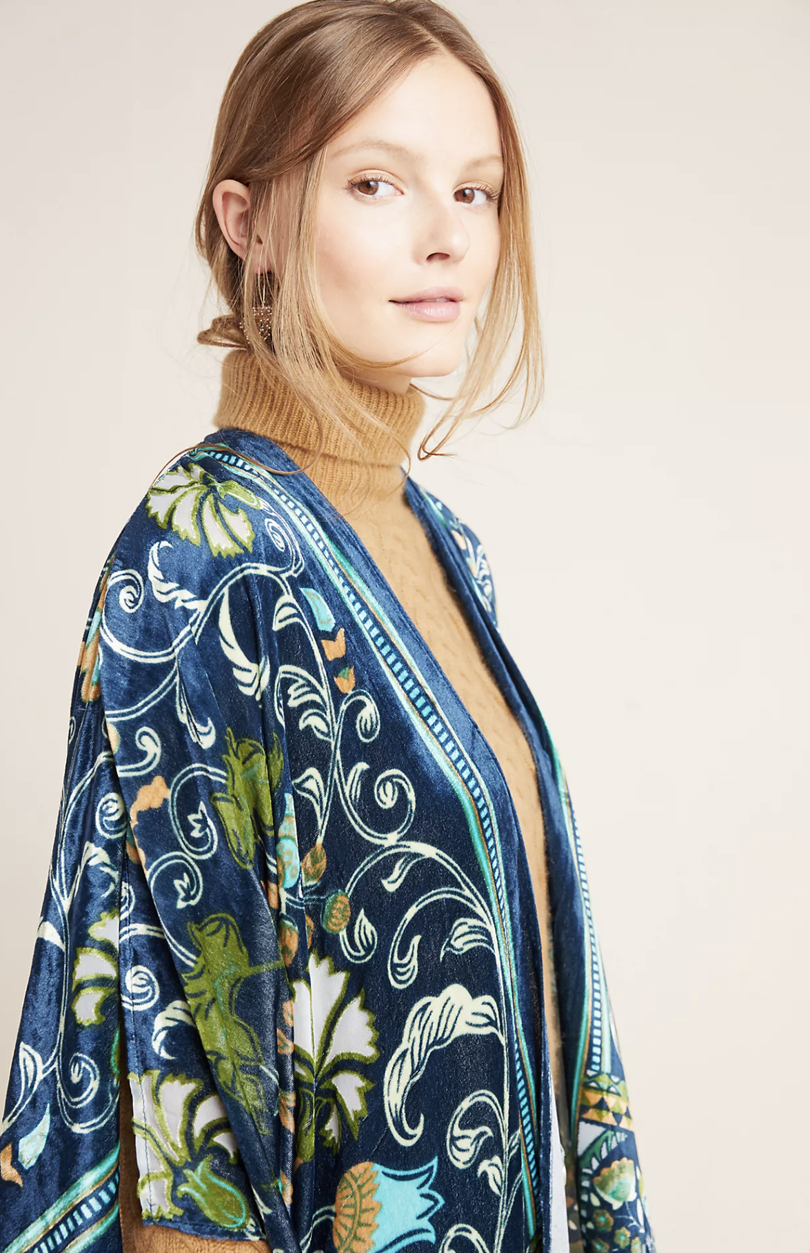 Aratta Silent Journey x Anthropologie Luca Burnout Velvet Kimono One Size M L