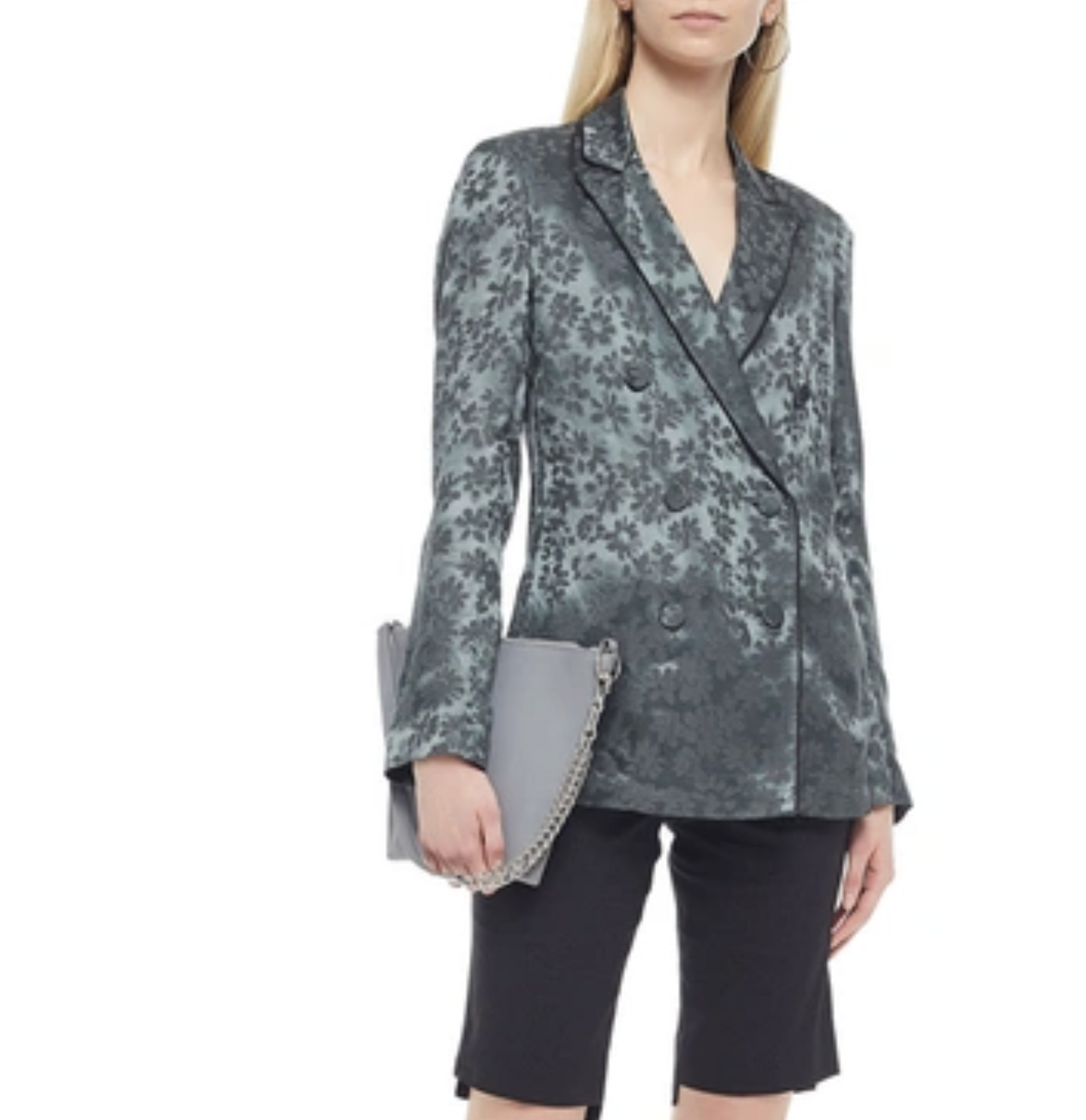 Rag and Bone Jarvis Satin Jacquard Floral Double Breasted Blazer Jacket Size 6